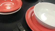 Table setting using Tuxton China