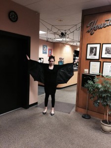 Courtney channels her inner bat!