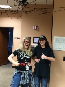 Wayne & Garth... er, Kim & Amanda... Party on!