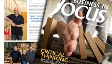 Cover & page of Houston's feature article in Business in Focus magazine; 2017