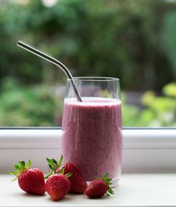 A vibrant strawberry smoothie