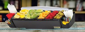 A tray of beverage garnishes