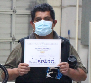 Julio with his SPARQ certificate