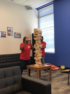 Playing giant Jenga