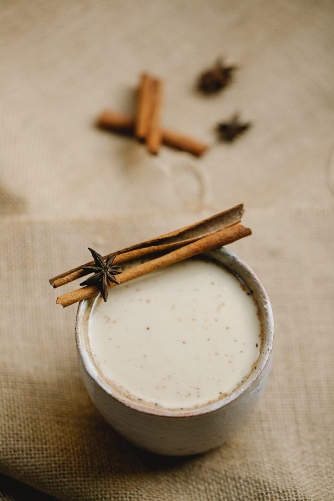 Mug of hot chai latte