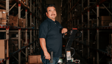 Jose operating his pallet jack