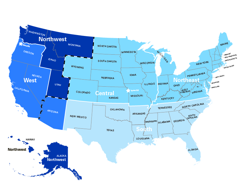 2021 Houston's Inc Regional Manager Coverage Map